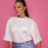 VINTAGE WHITE T-SHIRT JEANS BLUE LOGO