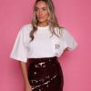 Vintage white T-shirt Burgundy Logo 1