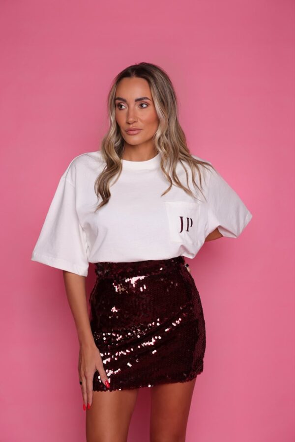 Vintage white T-shirt Burgundy Logo 1